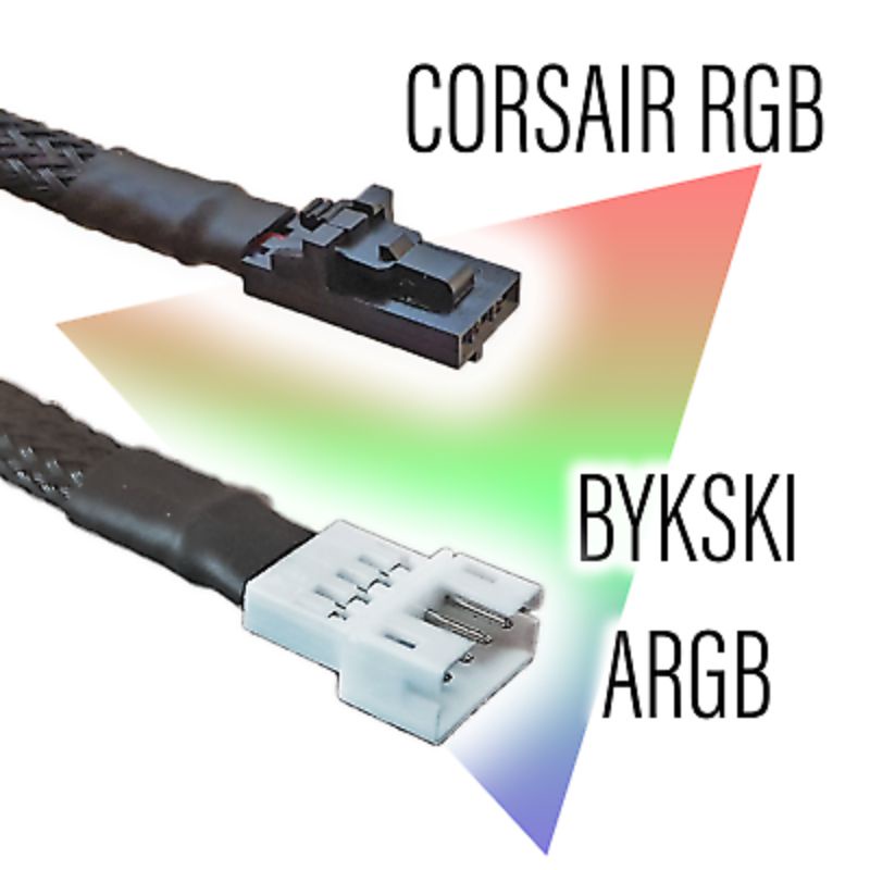 CORSAIR RGB to Bykski 3 pin 5V ARGB (RBW) Adapter