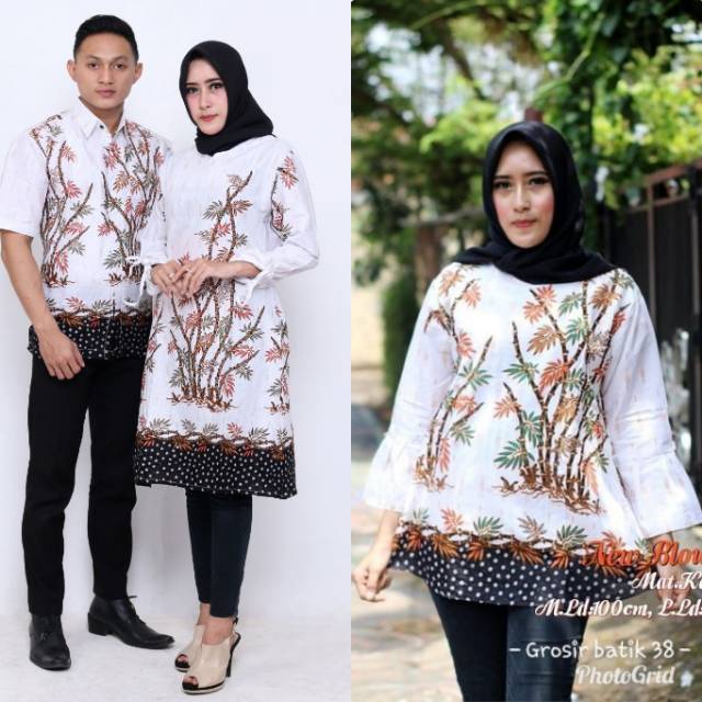 BAJU BATIK  COUPLE MODERN  Monalisa Genes MERAH BIRU  TOSCA  