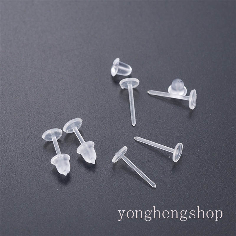 50pcs / Kantong Anting Tusuk Bahan Plastik Hypoallergenic Anti Alergi Transparan Untuk Wanita
