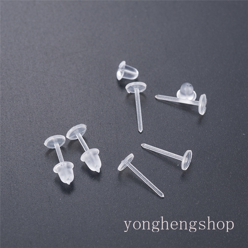 50pcs / Kantong Anting Tusuk Bahan Plastik Hypoallergenic Anti Alergi Transparan Untuk Wanita