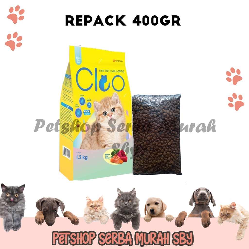 Cleo Kitten Ocean Fish Flavor Repack 400gr - Makanan Kering Anak Kucing - Kitten Dry Food