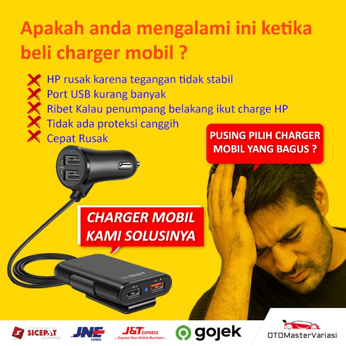 Charger Mobil Fast Charging 4 PORT QUALCOMM / Car Charger