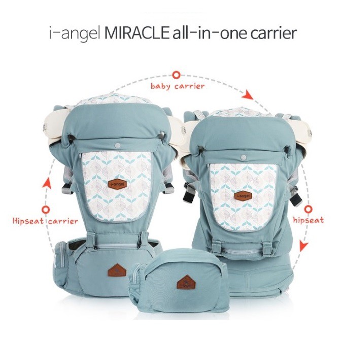 I-Angel Miracle Powder Blue 4in1 Baby Carrier Plus Hipseat