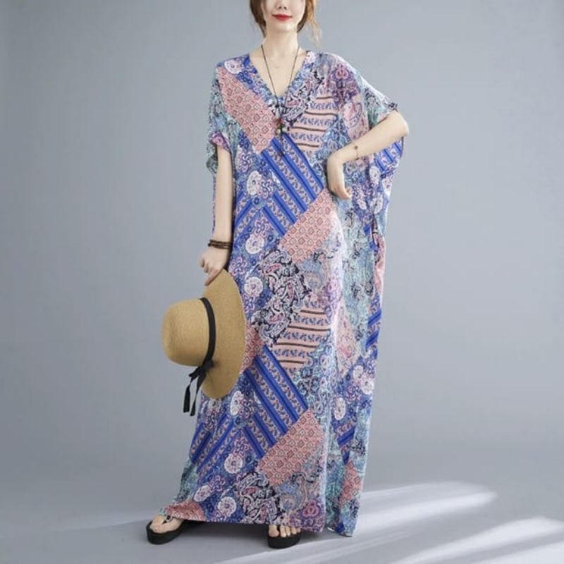 MDLV ~ 91003# Homewear Maxi Dress Maxi Dress Oversize Dress Bigsize Dress Batik Fashion Import