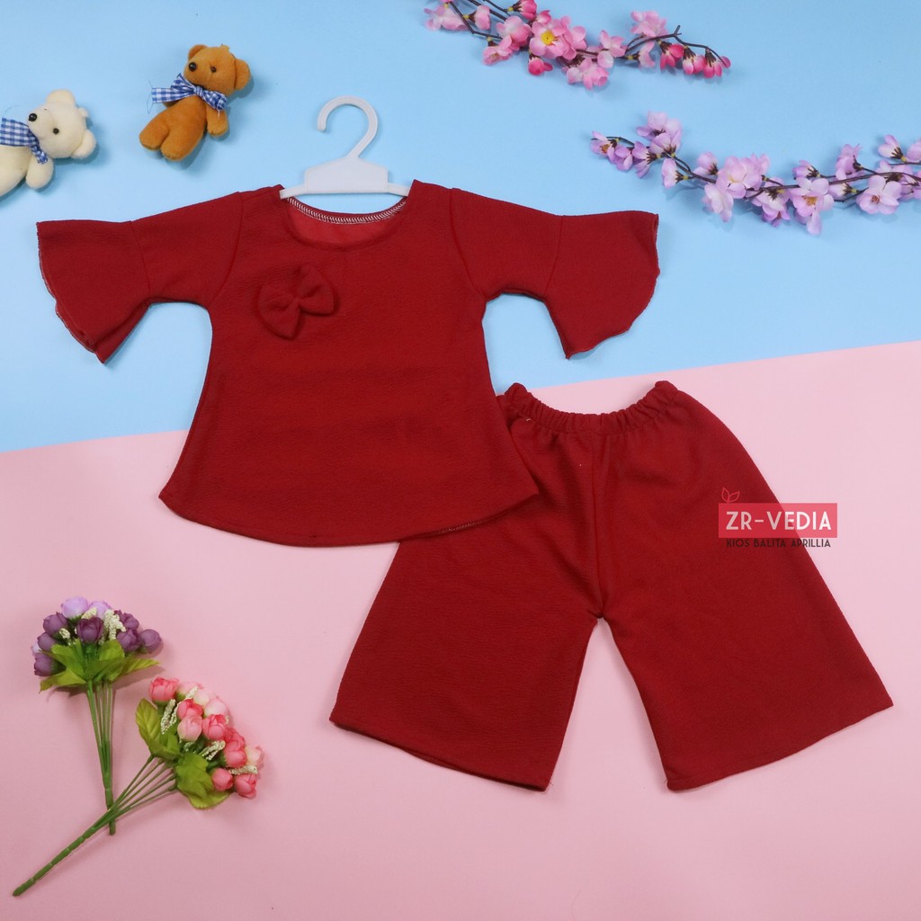 [POLOS] Setelan Lucy uk 2-4 Tahun / Baju Anak Perempuan Set Atasan Balita Blouse Kulot Balita Cewek