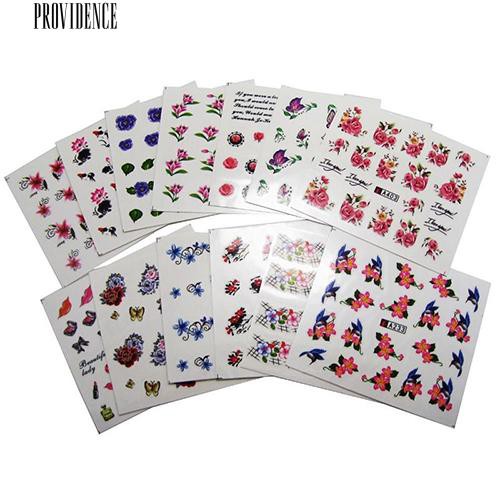 [Bayar Di Tempat]  50 Lembar Nail Art Sticker Bunga Air Transfer Decal Dekorasi DIY Manicure