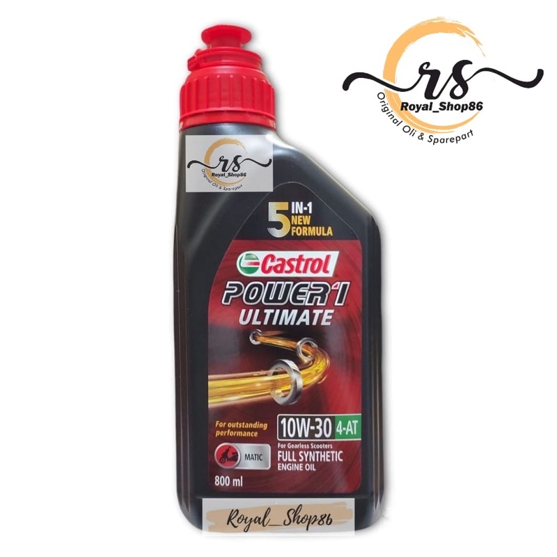 OLI CASTROL POWER 1 ULTIMATE MATIC SAE 10W-30 800 ML API SN JASO MB FULL SYNTHETIC ORIGINAL