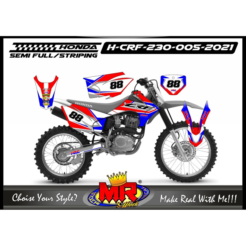 Decal Motor Honda CRF 230 Stiker Trail Grafis Keren Spesial Trabas