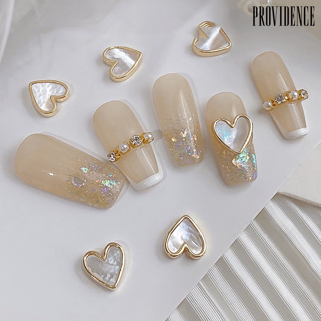 Providence 10Pcs / Set Stiker Kuku Motif Hati 3D Untuk Dekorasi Nail Art / Manicure DIY
