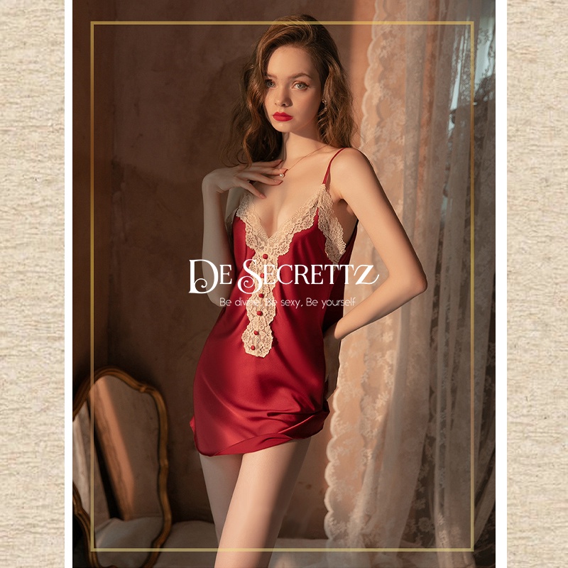 DeSecrettz QUINN Baju Tidur Wanita Dewasa Sexy, Includes Lingerie Sexy &amp; G String, Baju Tidur Sexy, Baju Haram Sexy, Baju Dinas Depan Suami, Baju Tidur Wanita Sexy, Lingerie Satin, Pakaian Dalam Wanita Sexy, Lingeri Seksi, Lingerie Murah, Sexy Lingerie