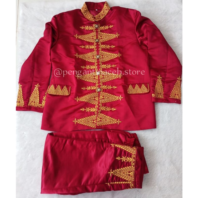 BAJU PENGANTIN ACEH LAKI-LAKI/PAKAIAN ADAT ACEH LAKI-LAKI DEWASA