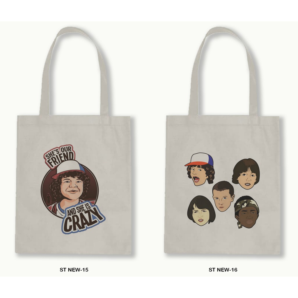 TOTE BAG BLACU 30X40 - STRANGER THINGS series.04