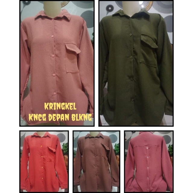 Baju Wanita Atasan Crinkle Kancing Depan Belakang