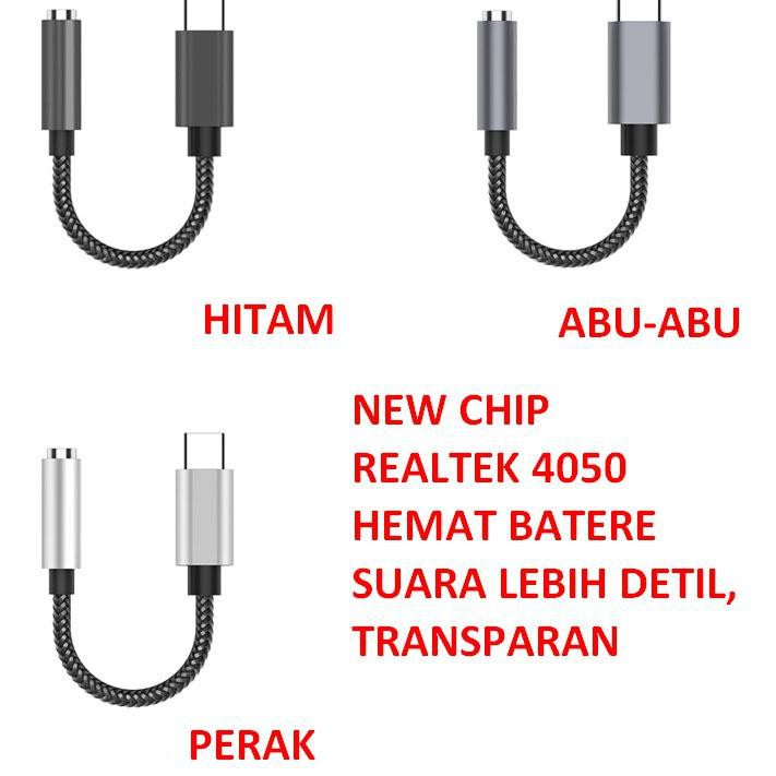 DAPATKAN SEGERA✦ Hi Res Type C DAC REALTEK 4050 Konverter TYPE-C to 3.5MM USB-C to 3.5mm DAC Adap
