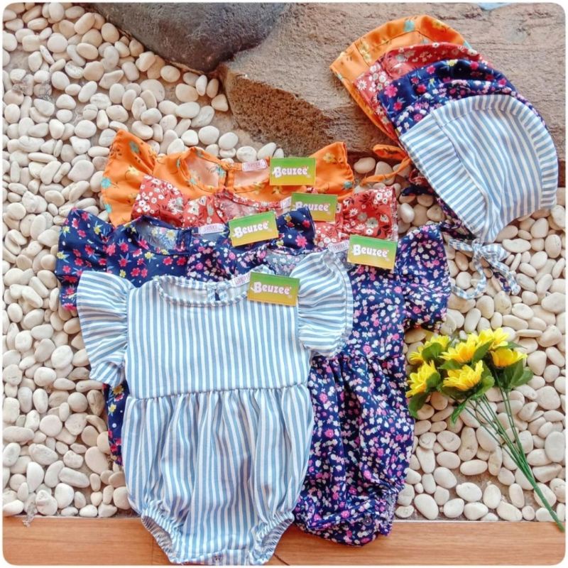 Romper Anak Perempuan Shakila free topi bayi 0-24 bulan