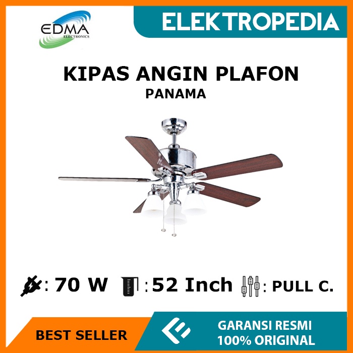 MT EDMA - EDMA Kipas Angin Lampu Decorative 52in Panama CH