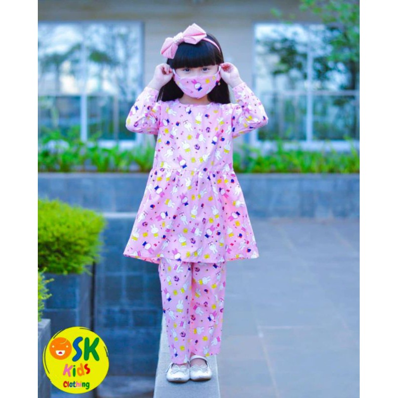 Setelan Anak perempuan MASKER/setcel/oneset/baju tidur/baju anak perempuan
