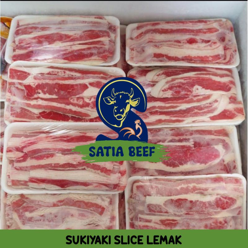 

Sukiyaki slice beef lemak yoshinoya premium 500 gram daging potong tipis berlemak murah