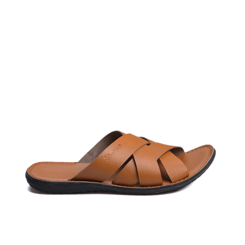 Sandal Pria Full Kulit asli 100% - Sendal Slop Terlaris Barlin Original - SM03