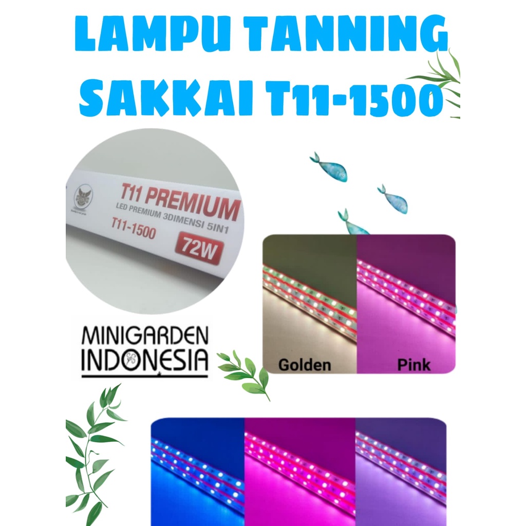 SAKKAI PRO T11-1500 72W LED 3 dimensi tanning lamp lampu celup arwana