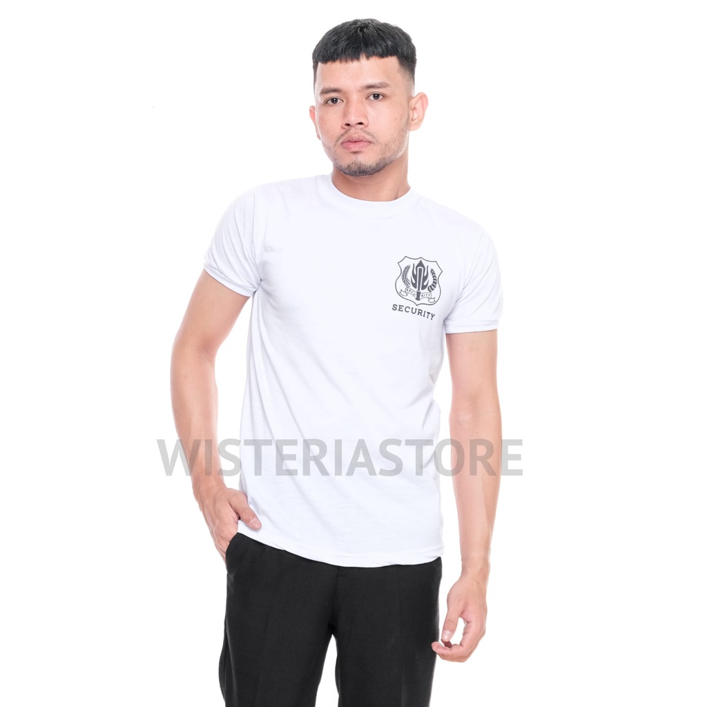 Kaos Security Terbaru Kerah Tinggi kaos security Kerah Pendek Warna Coklat Hitam Navy Putih Tebal, A