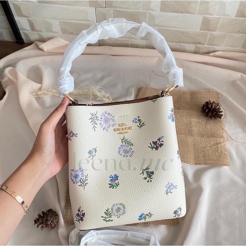 Coach Small Town Bucket Bag With Dandelion Floral Print