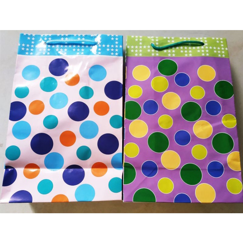 1Lusin tas ulang tahun paper bag goodie bag ulang tahun cprak HBD dan Polkadot-8