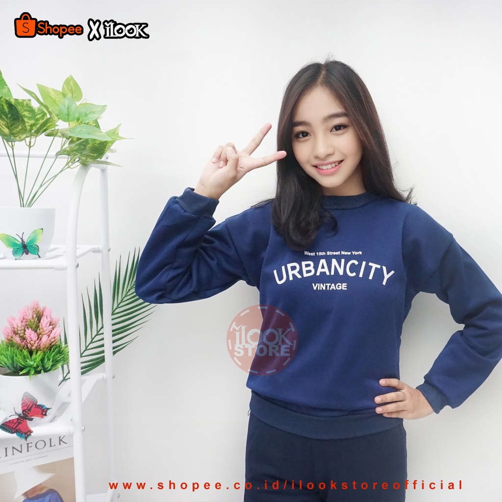 ilook | Sweater Oblong Urban City Crewneck | Sweater Urban City | Sweater Bahan Fleece