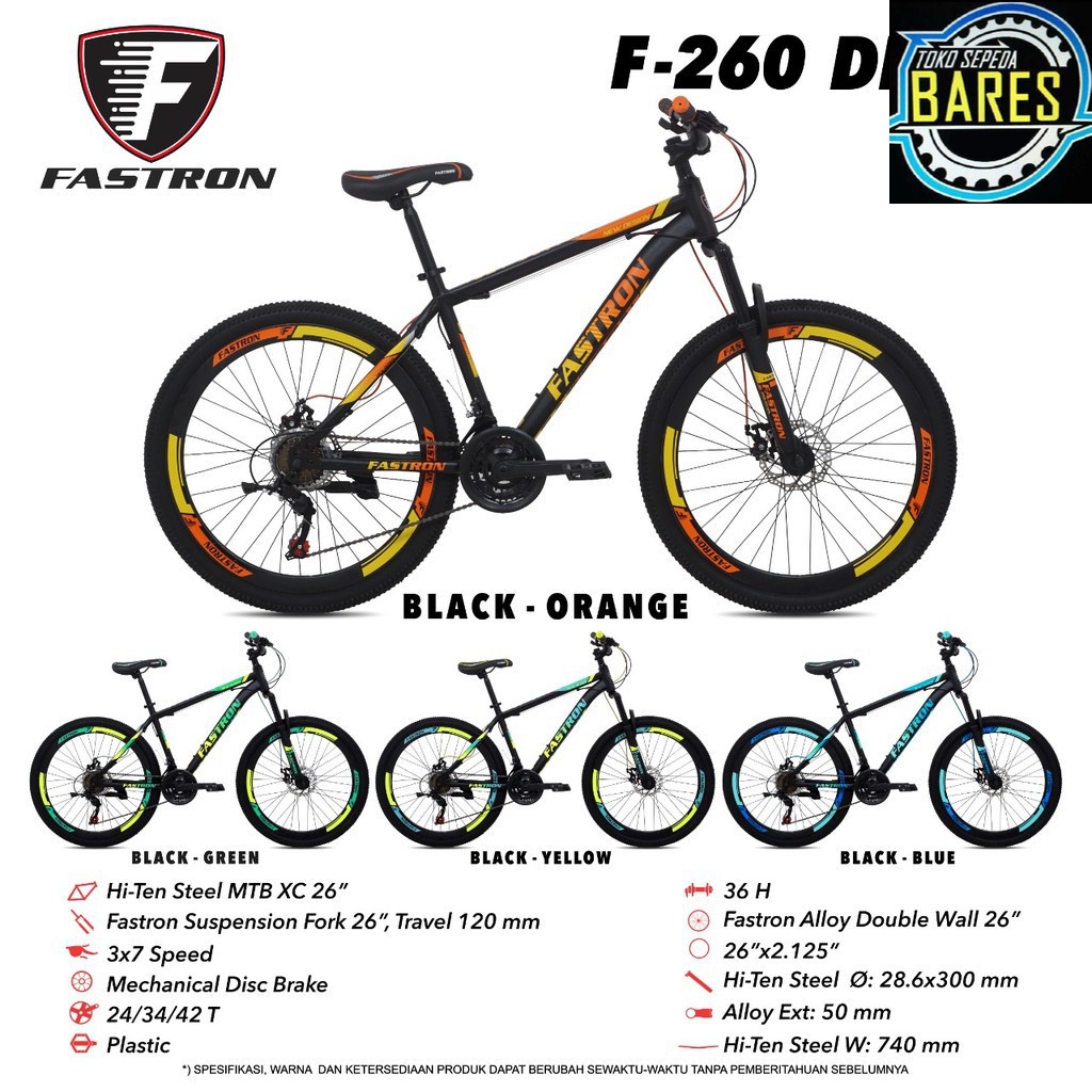 Sepeda Gunung / MTB 20 / 24 / 26 / 27.5 Fastron F-260 DK / DK-VT