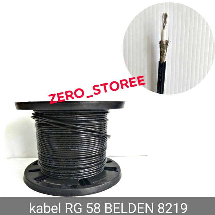 KABEL Belden RG58 RG-58 RG 58 BELDEN 8219 Black Kabel Coaxial 20 AWG ASLI ORI roll 50ohm roll