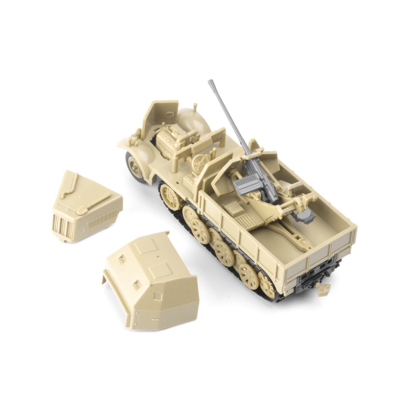 Mainan Rakit Model 4d 1 / 72 Wwii German Sd.Kfz.7 / 2 Half Track Air Defense Armored