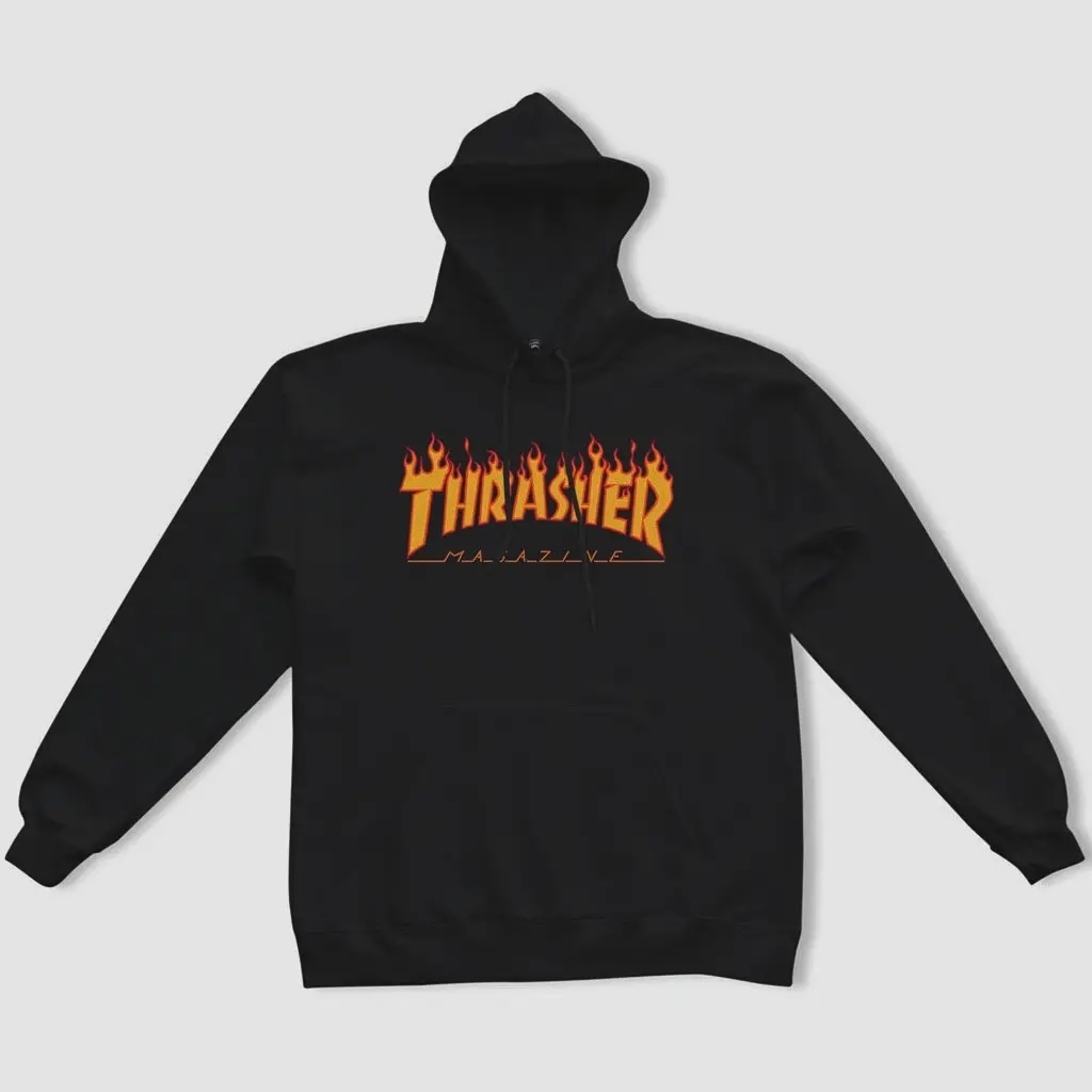 SWEATER HOODIE THRASHER SKATEBOARD MAGAZINE - JAKET SWEATER HODIE TRASHER BLACK EDITION UNISEX