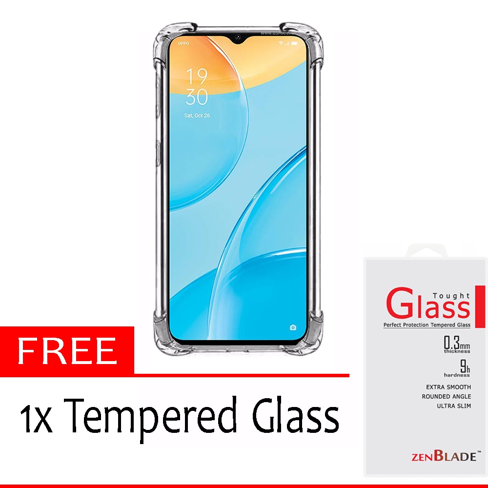 [FLASH SALE] Case Anti Crack Anti Shock Softcase Oppo A15 - Free Tempered Glass