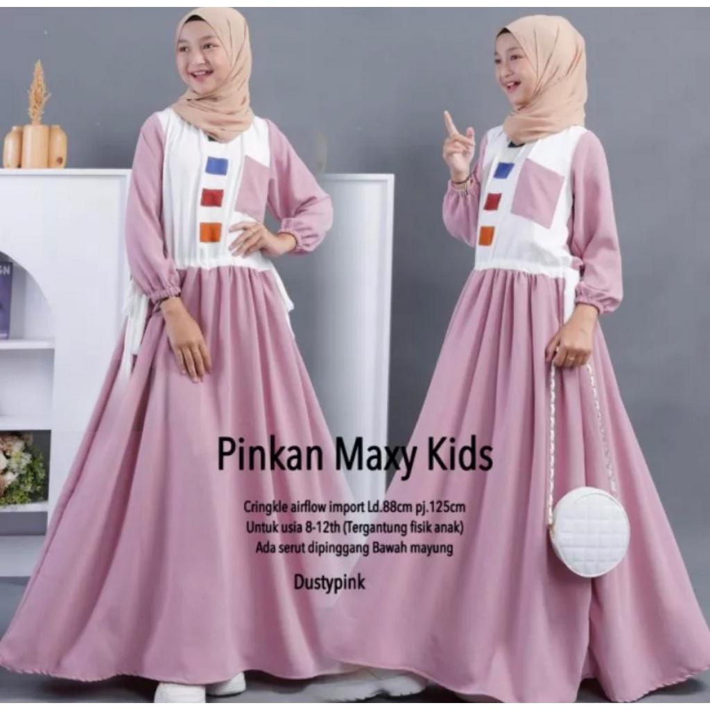 EW PINKAN DRESS KIDS / GAMIS ANAK REMAJA TERBARU 2023 / GAMIS ANAK TANGGUNG MURAH 2023 / GAMIS KEKIN