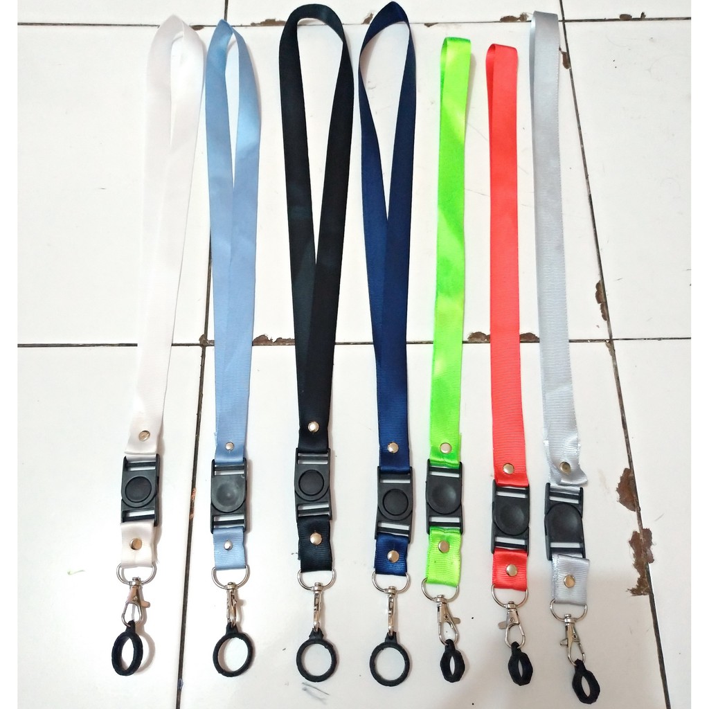 Tali Lanyard Gantungan + Karet O ring ukuran 13mm, 20mm, 40mm. Lanyards Pods Flashdisk Pulpen DLL