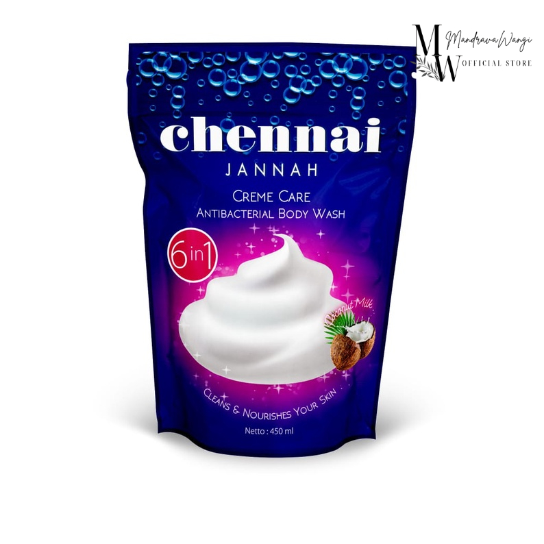 Chennai Jannah Antibacterial 6in1 Body Wash 450ml Blue Coconut Milk