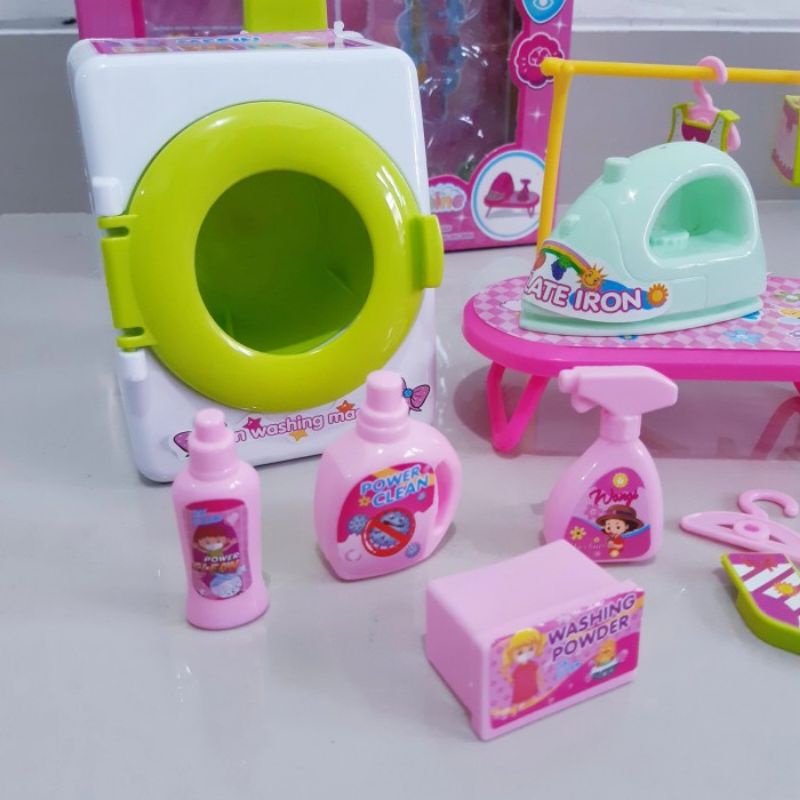 Mainan Laundry Set Setrika Iron Toys - Mesin Cuci Anak Perempuan Cewek