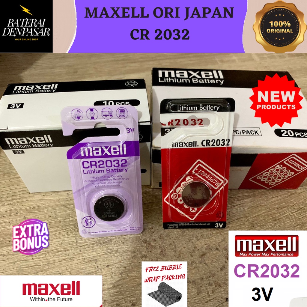 ORIGINAL BATERAI BATTERY MAXELL CR2032 5004LC 2032 DL2032 ECR2032 KCR2032 C-mos CR-2032 Original Mad