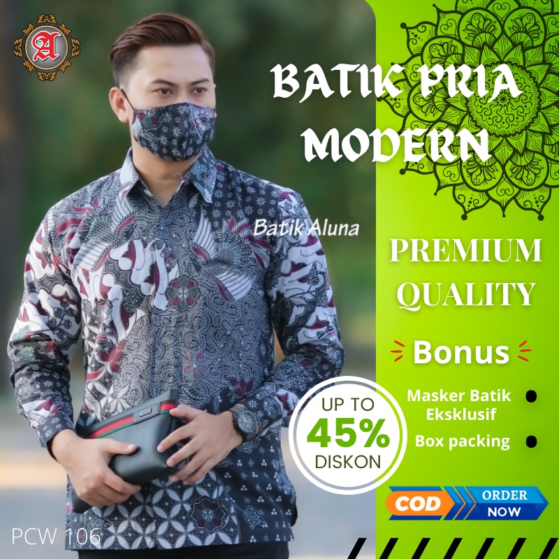 Kemeja Batik Solo Pria Lengan Panjang Lapis Furing Slim fit Modern Aluna Sragen Original Baju Kerja Cowok Prabuseno Atasan Alisan Reno Keris Bahan Katun Premium Terbaru Hem Kantor Laki Laki Jumbo Danar Hadi Kombinasi Exclusive