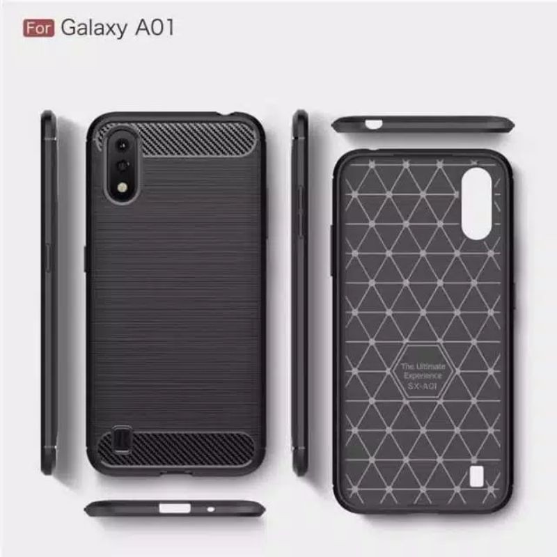 Case Samsung A01 Ipaky Fiber Carbon ultimatte Premium Quality