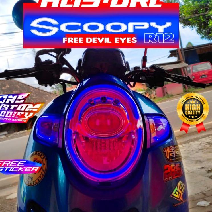 Jangan Ketinggalan order..  LAMPU LED ALIS SCOOPY DONAT BONUS DEVIL EYES LAMPU SENJA SEIN VARIASI LA