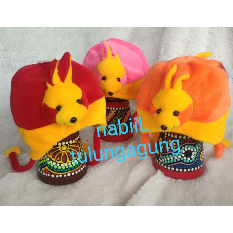 topi anak bulu karakter hewan