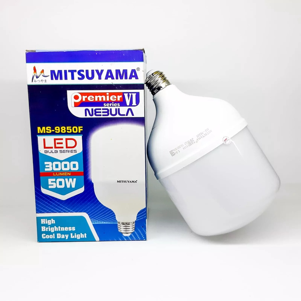 Lampu Bolam LED 50 Watt Mitsuyama Nebula MS-9850F Cahaya Putih SNI Original