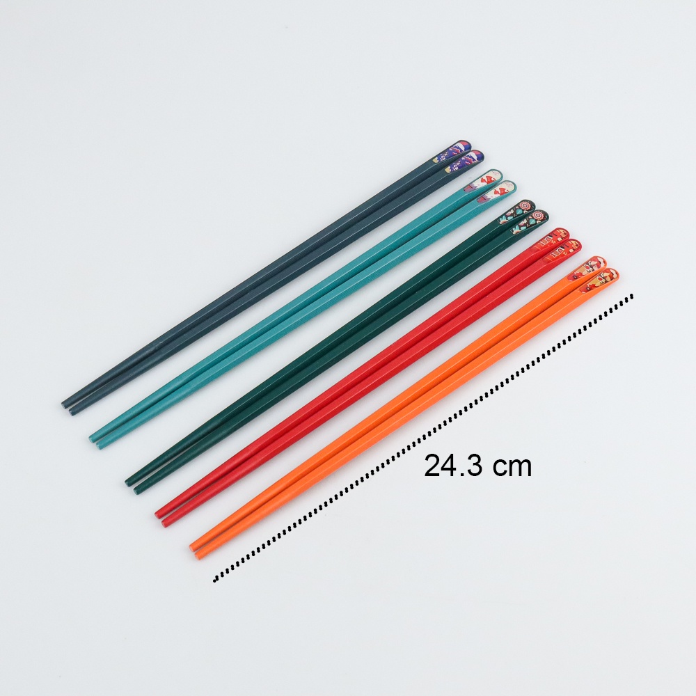 GS8i usemd alat makan sumpit japanese style reusable chopstick 5 pasang - bp02 - multi-color Or-i