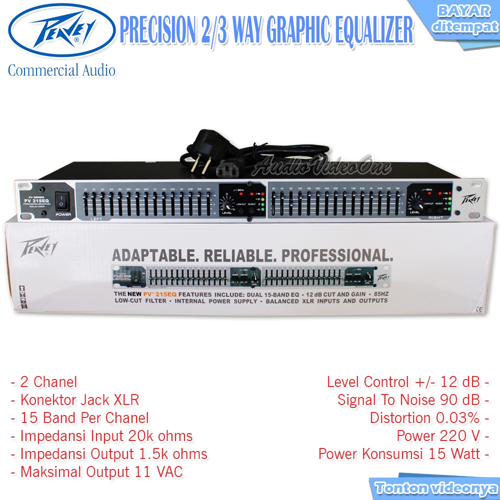 Equalizer PEAVEY PV 215EQ 2 Chanel 30 Band Stereo Graphic Ekualiser 2 Way 3 Way