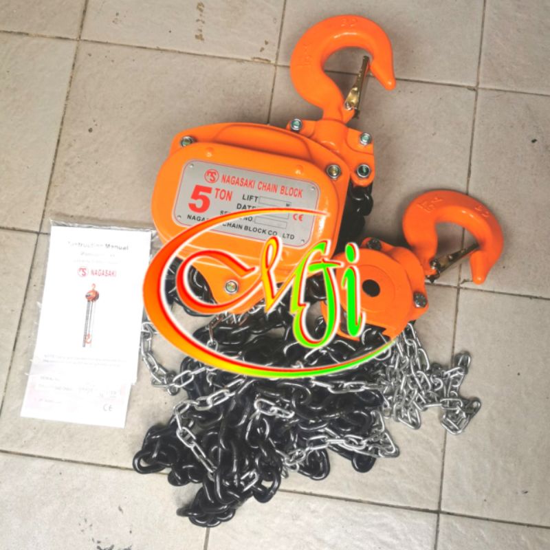 Chain Block 5 Ton × 3 Meter Nagasaki Made in Japan Takel 5 Ton 3 Meter