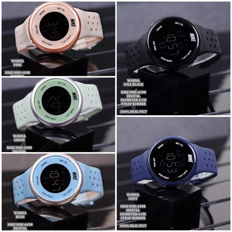 Original Jam Tangan UNISEX NIKE DIGITAL TALI RUBBER 6829 JES Premium Kekinian
