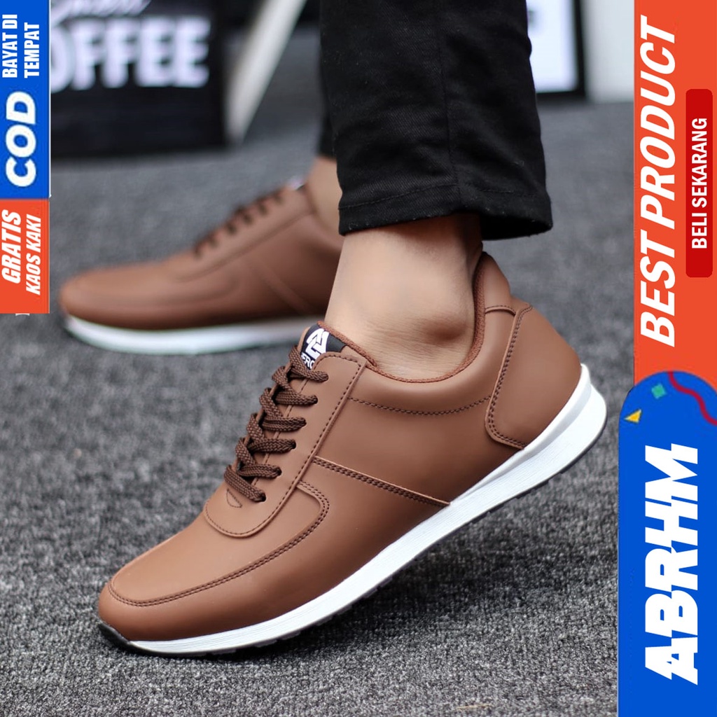 Abrhm Prey - Sepatu Sneakers Casual Pria Kerja Hitam