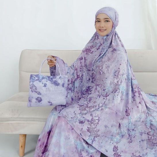 MUKENA DEWASA RAYON MOTIF / MUKENA BALI DEWASA TIEDYE MOTIF HANDMADE BAHAN ADEM