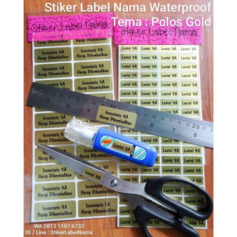 

GOLD ~ STIKER LABEL NAMA WATERPROOF / STIKER GOLD / LABEL NAMA / STIKER NAMA / STIKER WATERPROOF